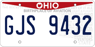 OH license plate GJS9432