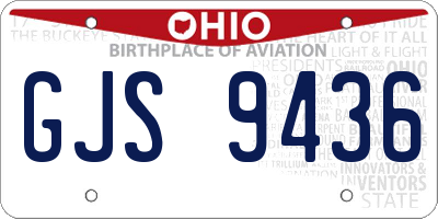 OH license plate GJS9436