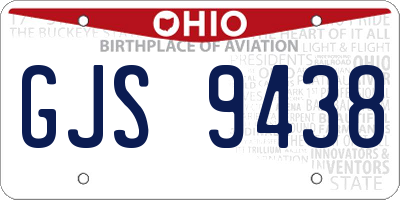 OH license plate GJS9438