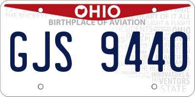 OH license plate GJS9440