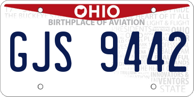 OH license plate GJS9442