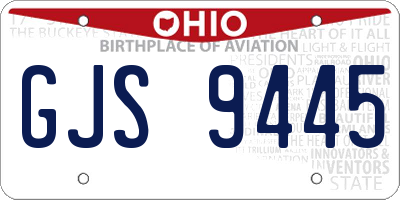 OH license plate GJS9445