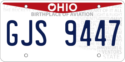 OH license plate GJS9447
