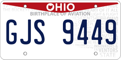 OH license plate GJS9449