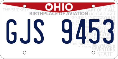 OH license plate GJS9453