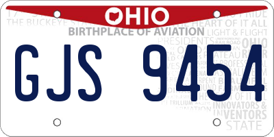 OH license plate GJS9454