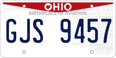 OH license plate GJS9457