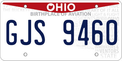 OH license plate GJS9460