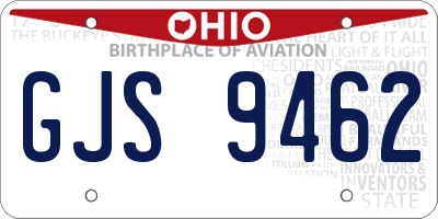 OH license plate GJS9462