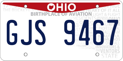 OH license plate GJS9467