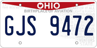 OH license plate GJS9472