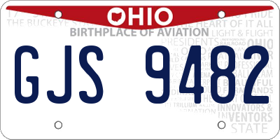 OH license plate GJS9482
