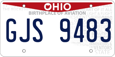 OH license plate GJS9483