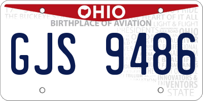 OH license plate GJS9486