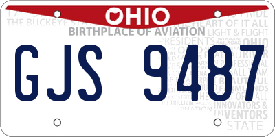OH license plate GJS9487