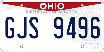 OH license plate GJS9496
