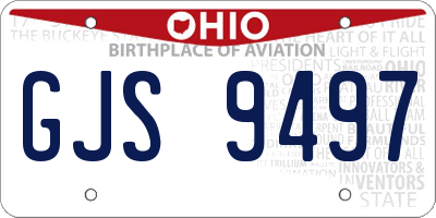 OH license plate GJS9497