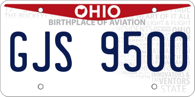 OH license plate GJS9500