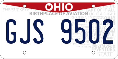 OH license plate GJS9502