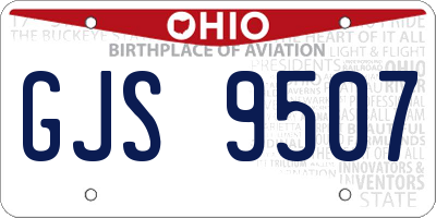 OH license plate GJS9507