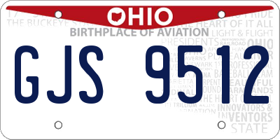 OH license plate GJS9512