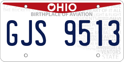 OH license plate GJS9513