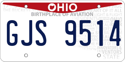 OH license plate GJS9514