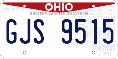 OH license plate GJS9515