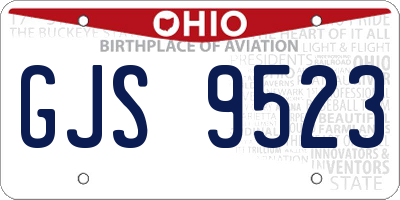 OH license plate GJS9523