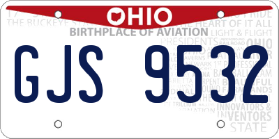 OH license plate GJS9532