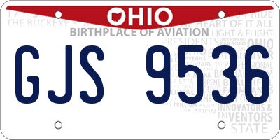 OH license plate GJS9536