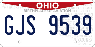 OH license plate GJS9539