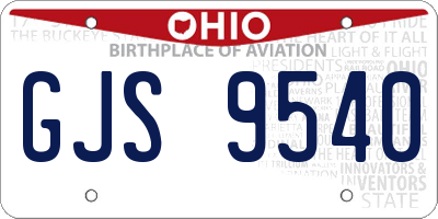 OH license plate GJS9540