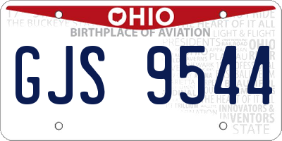 OH license plate GJS9544