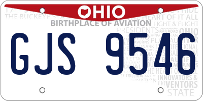 OH license plate GJS9546