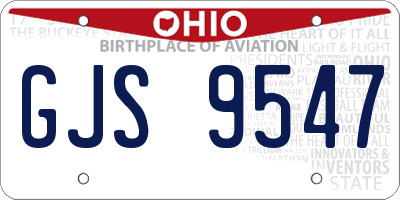 OH license plate GJS9547