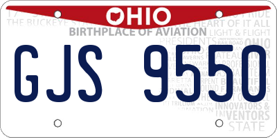 OH license plate GJS9550