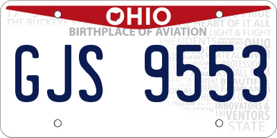 OH license plate GJS9553