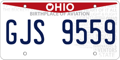 OH license plate GJS9559