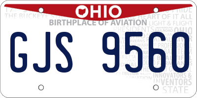 OH license plate GJS9560