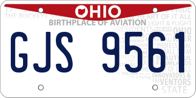 OH license plate GJS9561