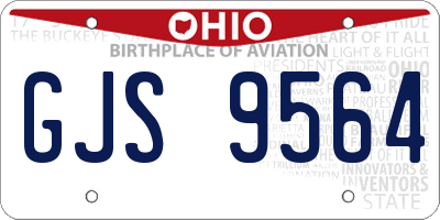OH license plate GJS9564