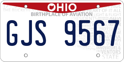 OH license plate GJS9567