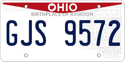 OH license plate GJS9572