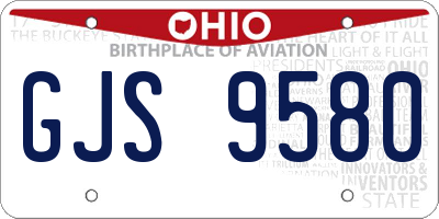 OH license plate GJS9580