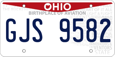 OH license plate GJS9582