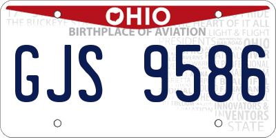 OH license plate GJS9586