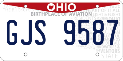 OH license plate GJS9587