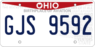 OH license plate GJS9592