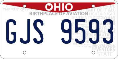 OH license plate GJS9593